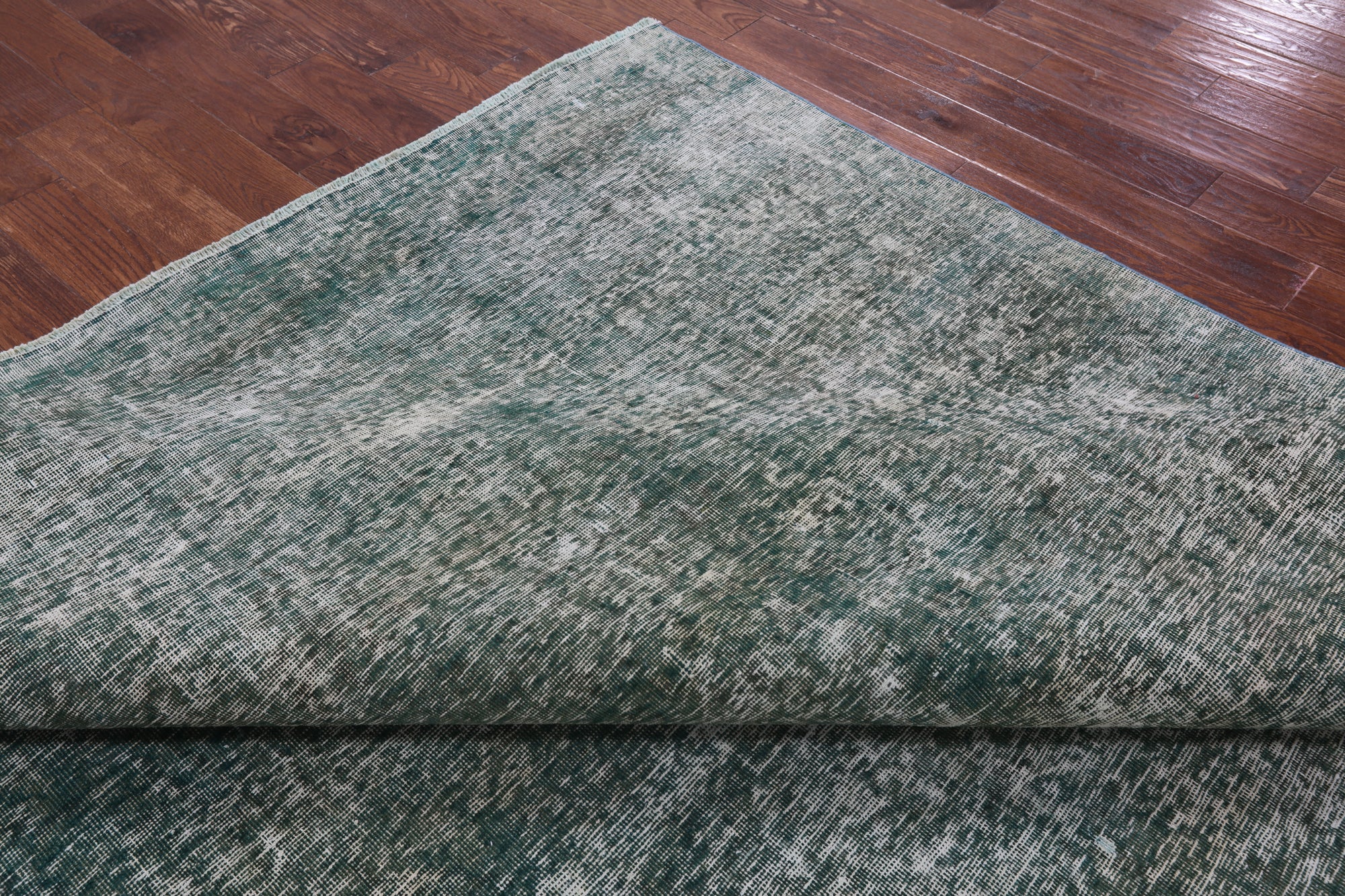 Green Persian Overdyed Hand Knotted Wool Rug - 9' 8" X 12' 2" - Golden Nile