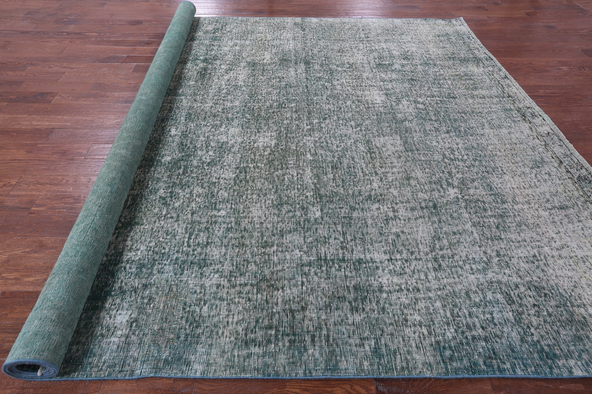 Green Persian Overdyed Hand Knotted Wool Rug - 9' 8" X 12' 2" - Golden Nile