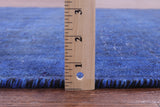 Blue Persian Overdyed Hand Knotted Wool Runner Rug - 3' 9" X 12' 1" - Golden Nile