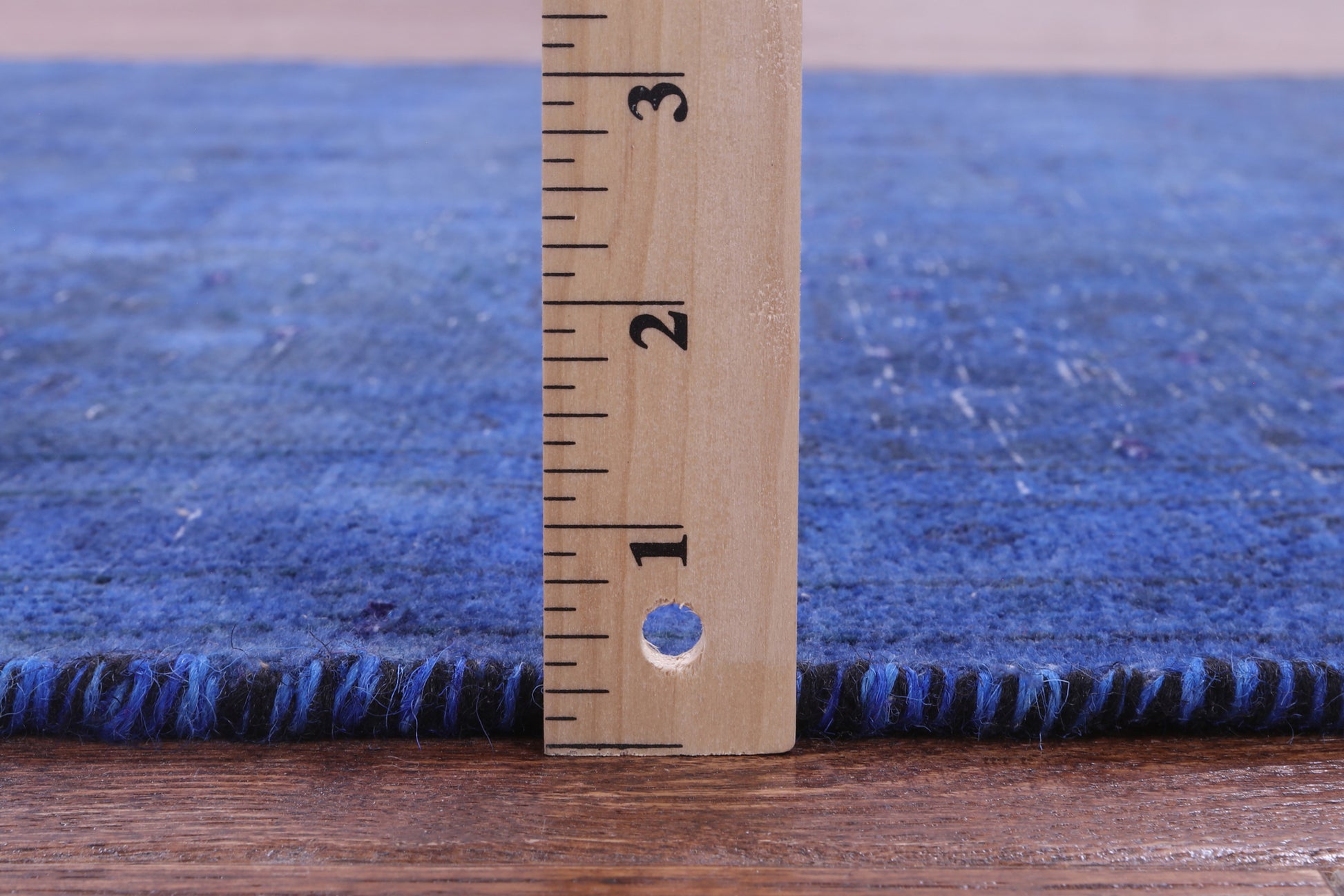 Blue Persian Overdyed Hand Knotted Wool Runner Rug - 3' 9" X 12' 1" - Golden Nile