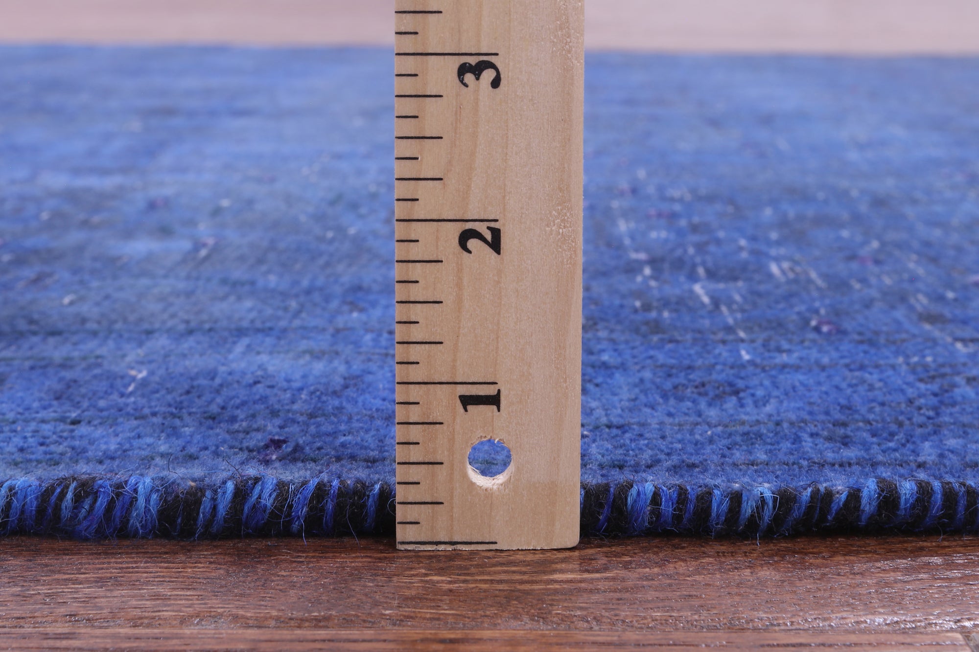 Blue Persian Overdyed Hand Knotted Wool Runner Rug - 3' 9" X 12' 1" - Golden Nile