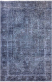 Blue Persian Overdyed Hand Knotted Wool Rug - 6' 7" X 9' 10" - Golden Nile