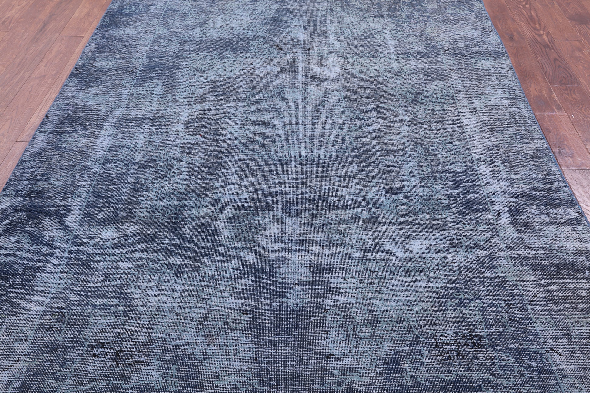 Blue Persian Overdyed Hand Knotted Wool Rug - 6' 7" X 9' 10" - Golden Nile