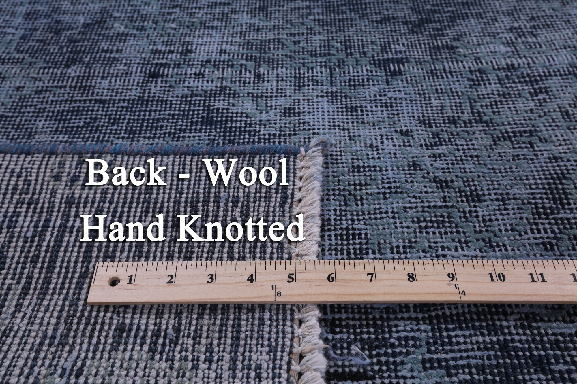 Blue Persian Overdyed Hand Knotted Wool Rug - 6' 7" X 9' 10" - Golden Nile