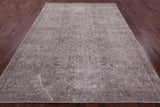 Ivory Persian Vintage White Wash Hand Knotted Wool Rug - 7' 1" X 9' 10" - Golden Nile