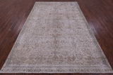 Ivory Persian Vintage White Wash Hand Knotted Wool Rug - 7' 2" X 10' 2" - Golden Nile