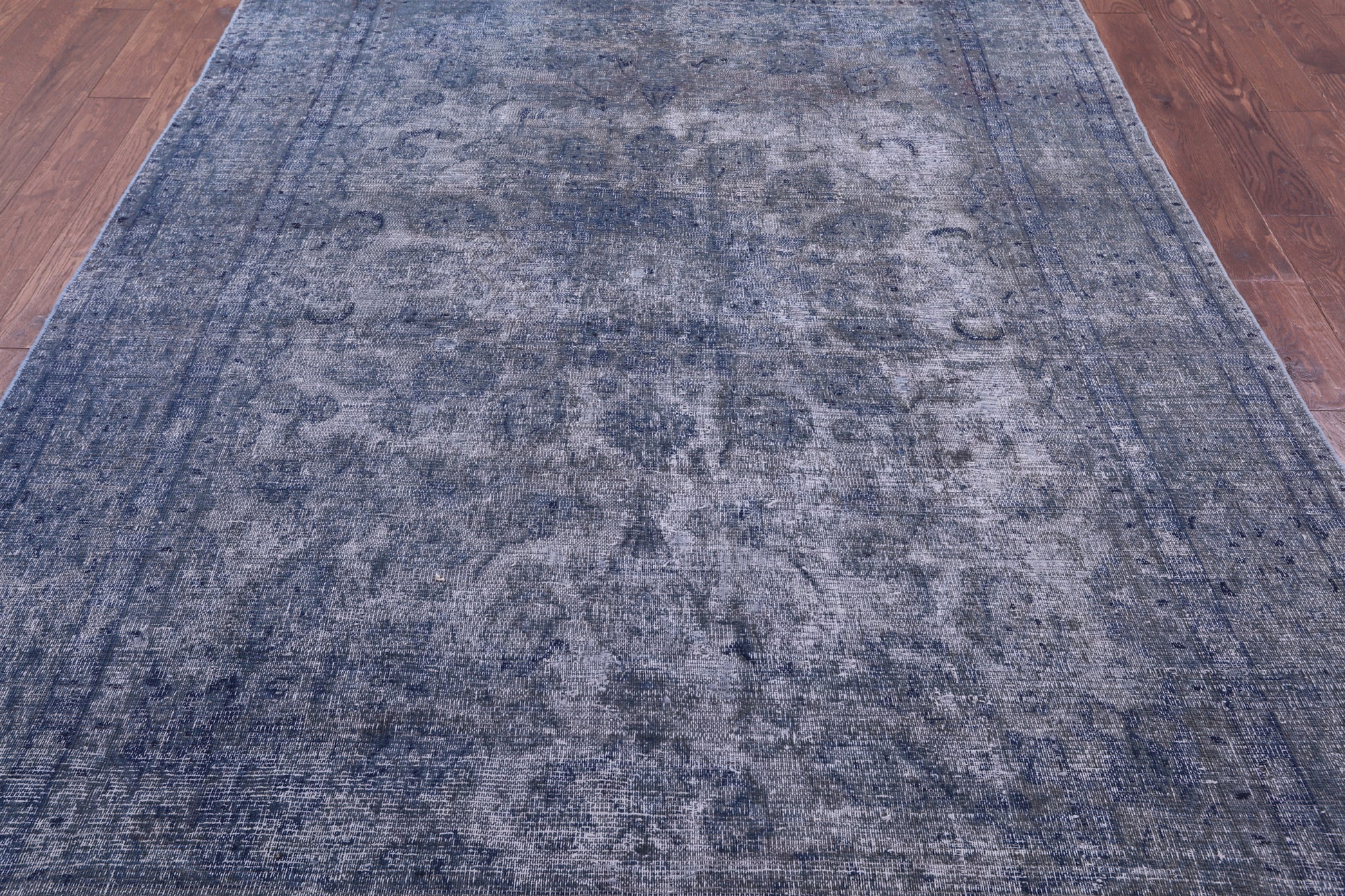 Blue Persian Overdyed Hand Knotted Wool Rug - 6' 6" X 9' 8" - Golden Nile