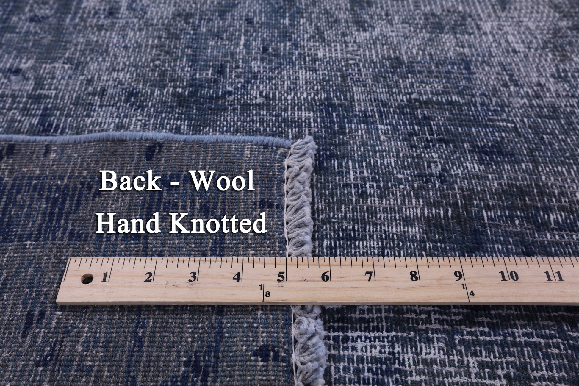 Blue Persian Overdyed Hand Knotted Wool Rug - 6' 6" X 9' 8" - Golden Nile