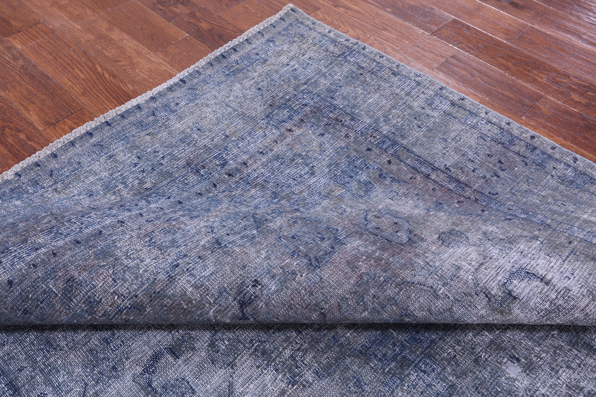 Blue Persian Overdyed Hand Knotted Wool Rug - 6' 6" X 9' 8" - Golden Nile