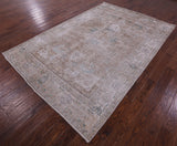 Persian Vintage White Wash Hand Knotted Wool Rug - 6' 6" X 9' 9" - Golden Nile