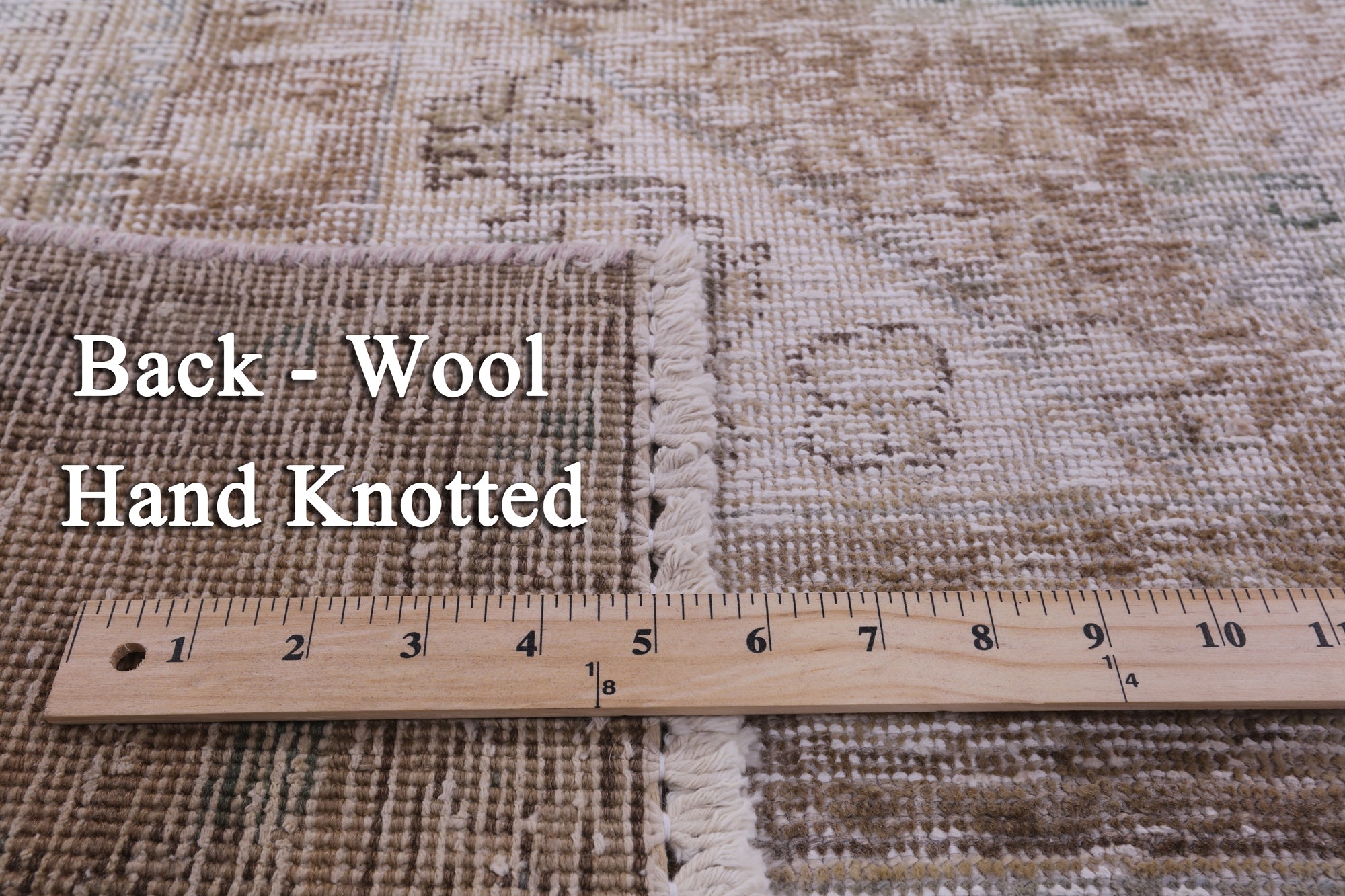 Persian Vintage White Wash Hand Knotted Wool Rug - 6' 6" X 9' 9" - Golden Nile