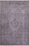 Ivory Persian Vintage White Wash Hand Knotted Wool Rug - 6' 7" X 9' 9" - Golden Nile