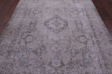 Ivory Persian Vintage White Wash Hand Knotted Wool Rug - 6' 7" X 9' 9" - Golden Nile