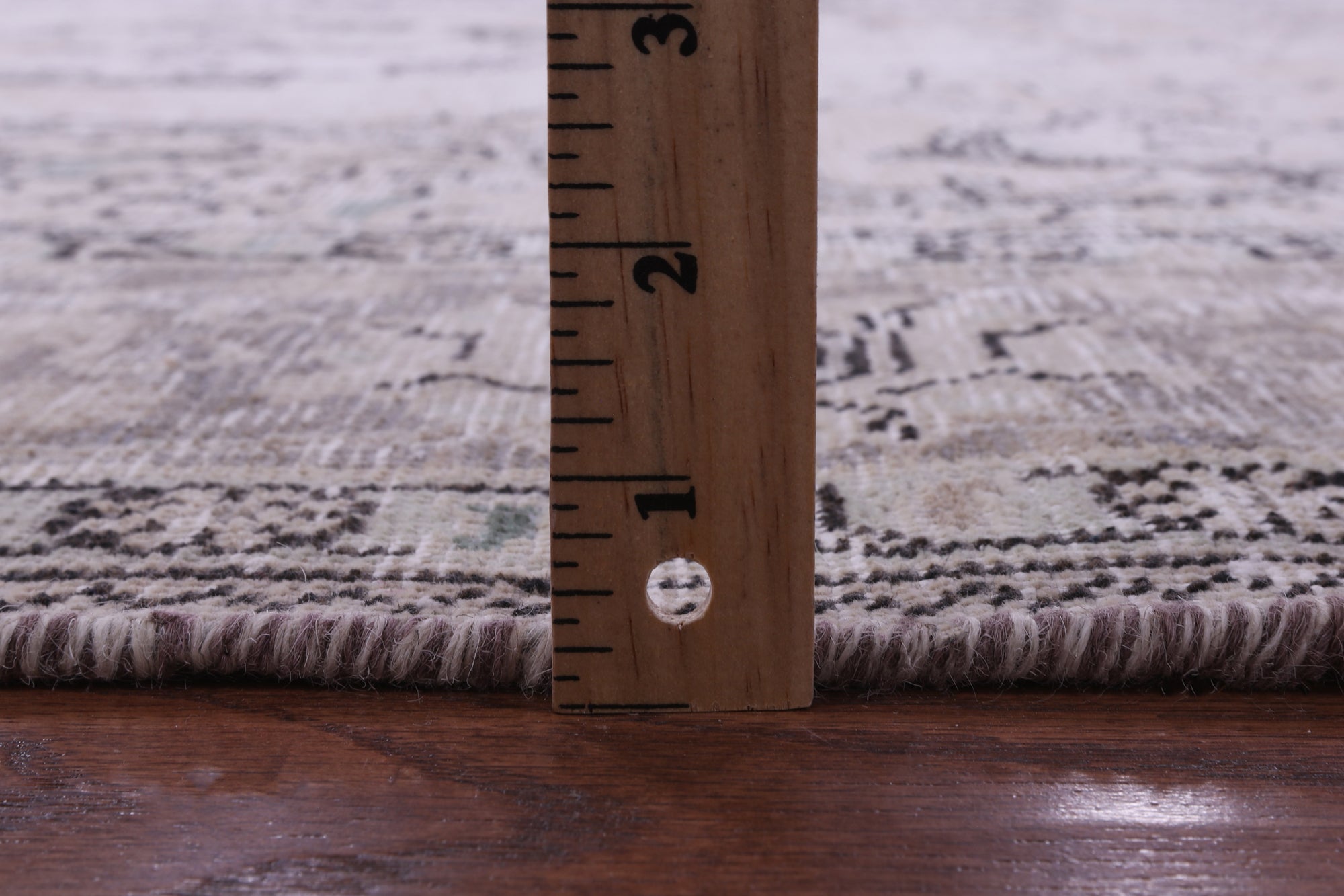 Ivory Persian Vintage White Wash Hand Knotted Wool Rug - 6' 7" X 9' 9" - Golden Nile