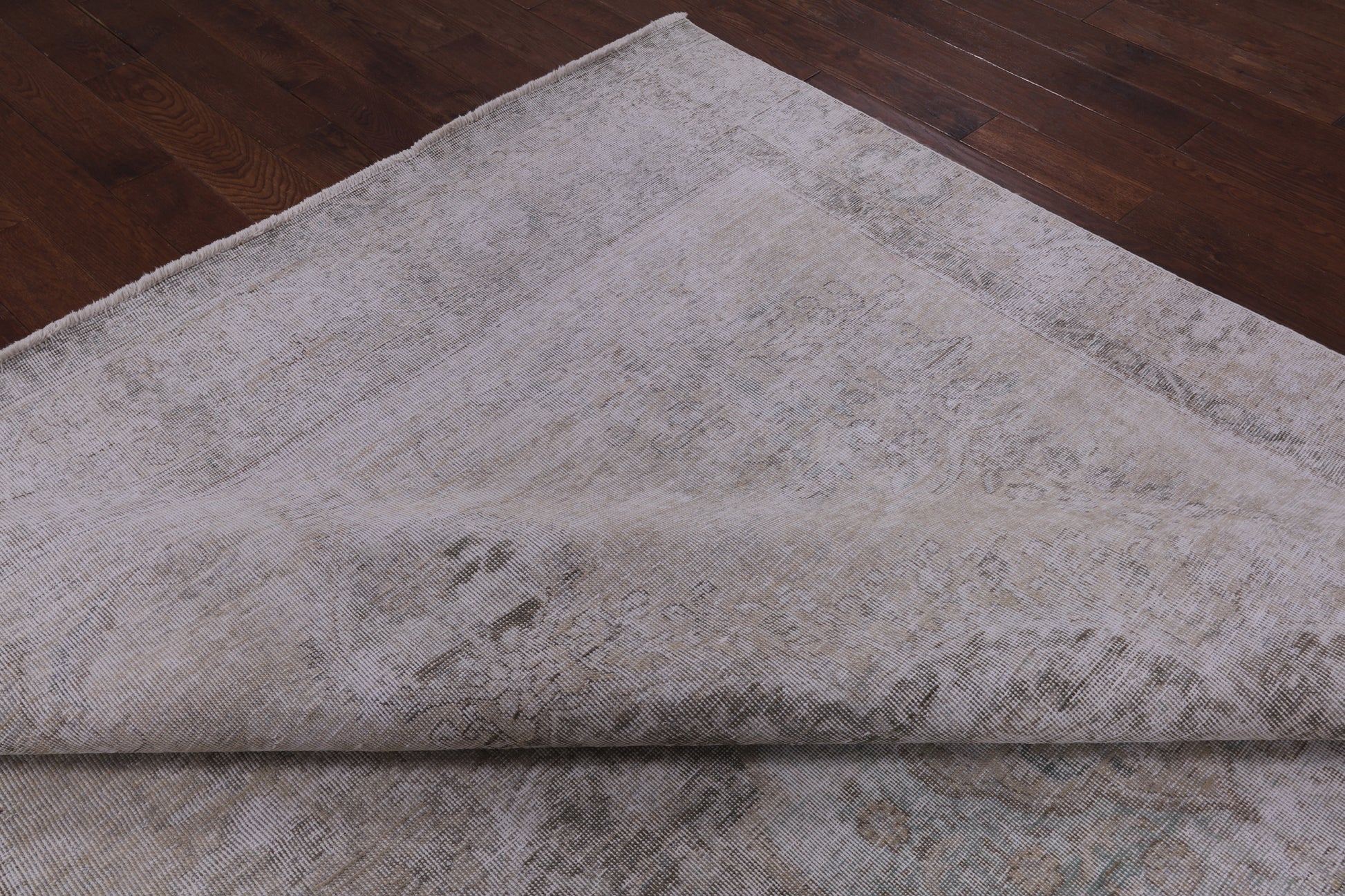 Ivory Persian Vintage White Wash Hand Knotted Wool Area Rug - 8' 10" X 12' 0" - Golden Nile