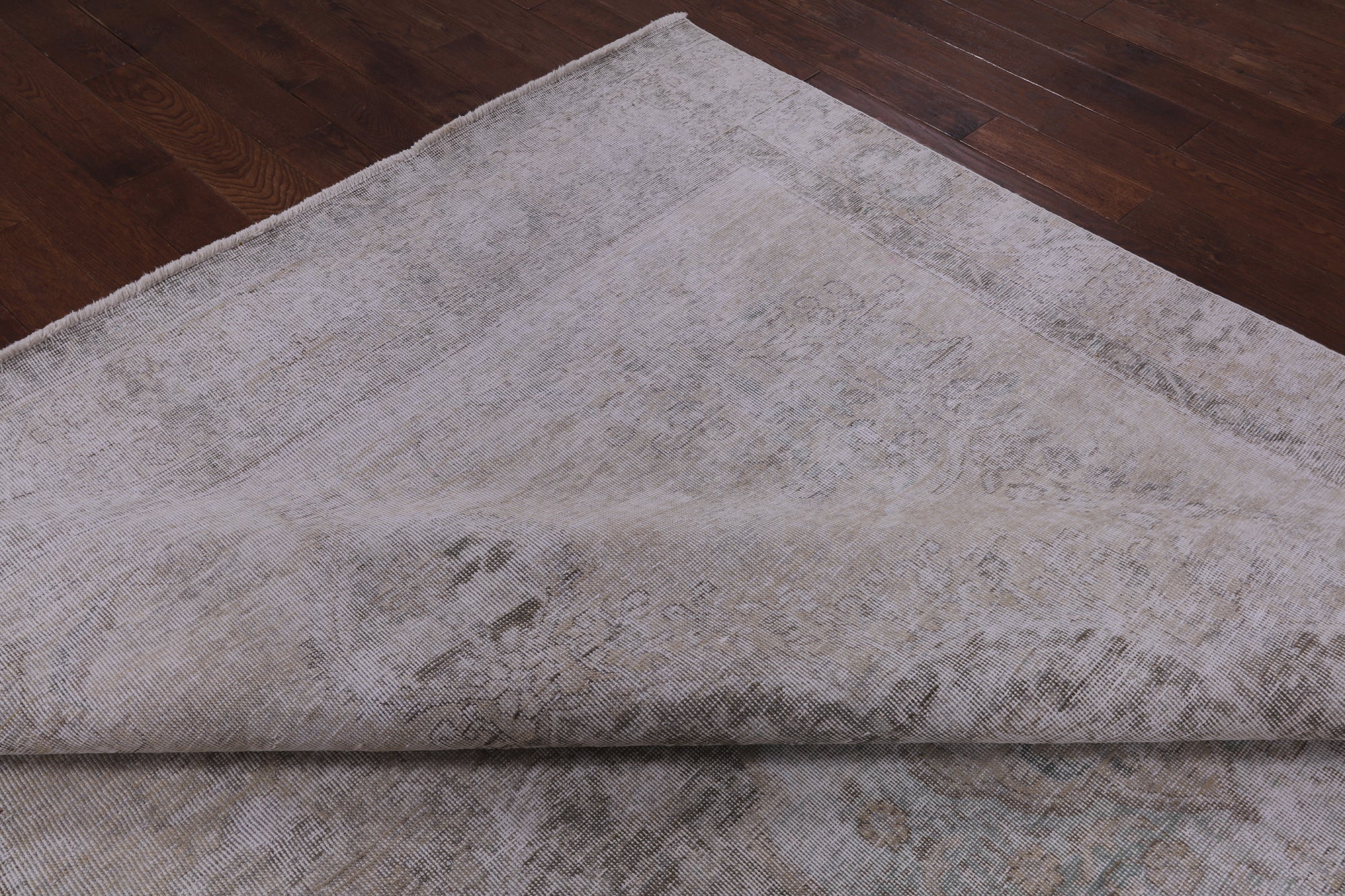 Ivory Persian Vintage White Wash Hand Knotted Wool Area Rug - 8' 10" X 12' 0" - Golden Nile