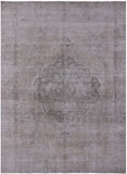 Ivory Persian Vintage White Wash Hand Knotted Wool Area Rug - 8' 10" X 12' 0" - Golden Nile
