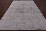 Ivory Persian Vintage White Wash Hand Knotted Wool Area Rug - 8' 10" X 12' 0" - Golden Nile