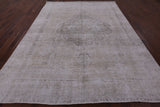 Ivory Persian Vintage White Wash Hand Knotted Wool Area Rug - 8' 10" X 12' 0" - Golden Nile