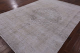 Ivory Persian Vintage White Wash Hand Knotted Wool Area Rug - 8' 10" X 12' 0" - Golden Nile