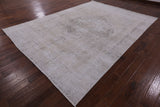 Ivory Persian Vintage White Wash Hand Knotted Wool Area Rug - 8' 10" X 12' 0" - Golden Nile