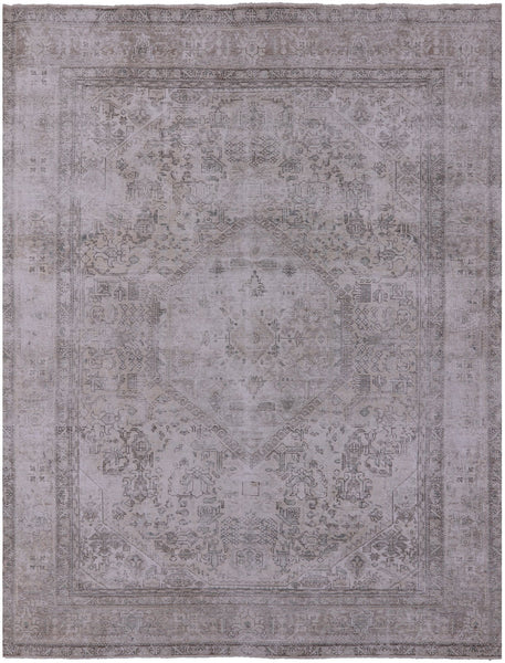 Ivory Persian Vintage White Wash Handmade Wool Area Rug - 8' 3" X 10' 6" - Golden Nile