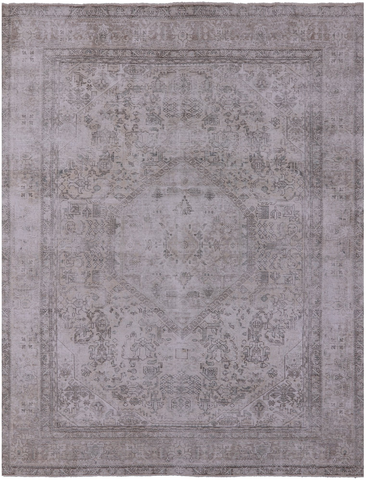 Ivory Persian Vintage White Wash Handmade Wool Area Rug - 8' 3" X 10' 6" - Golden Nile