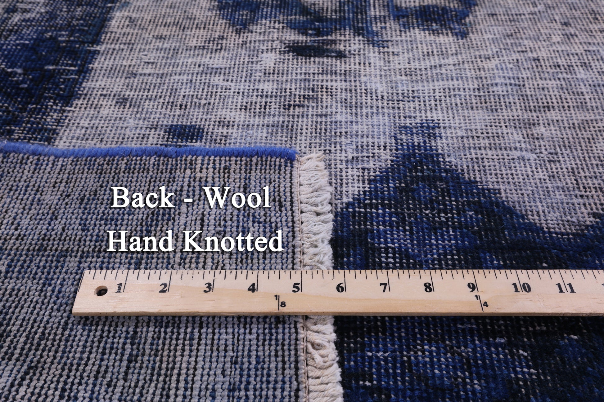 Blue Persian Overdyed Handmade Wool Rug - 6' 5" X 9' 7" - Golden Nile