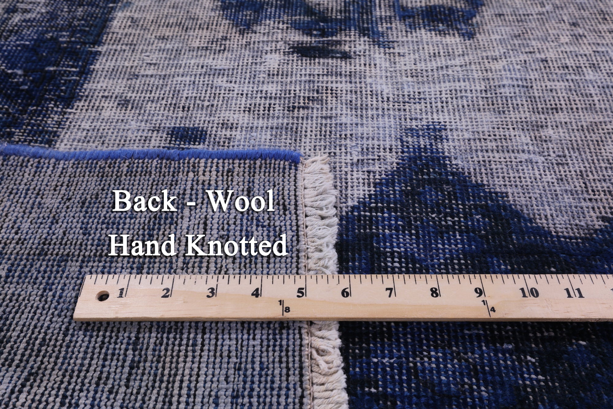 Blue Persian Overdyed Handmade Wool Rug - 6' 5" X 9' 7" - Golden Nile