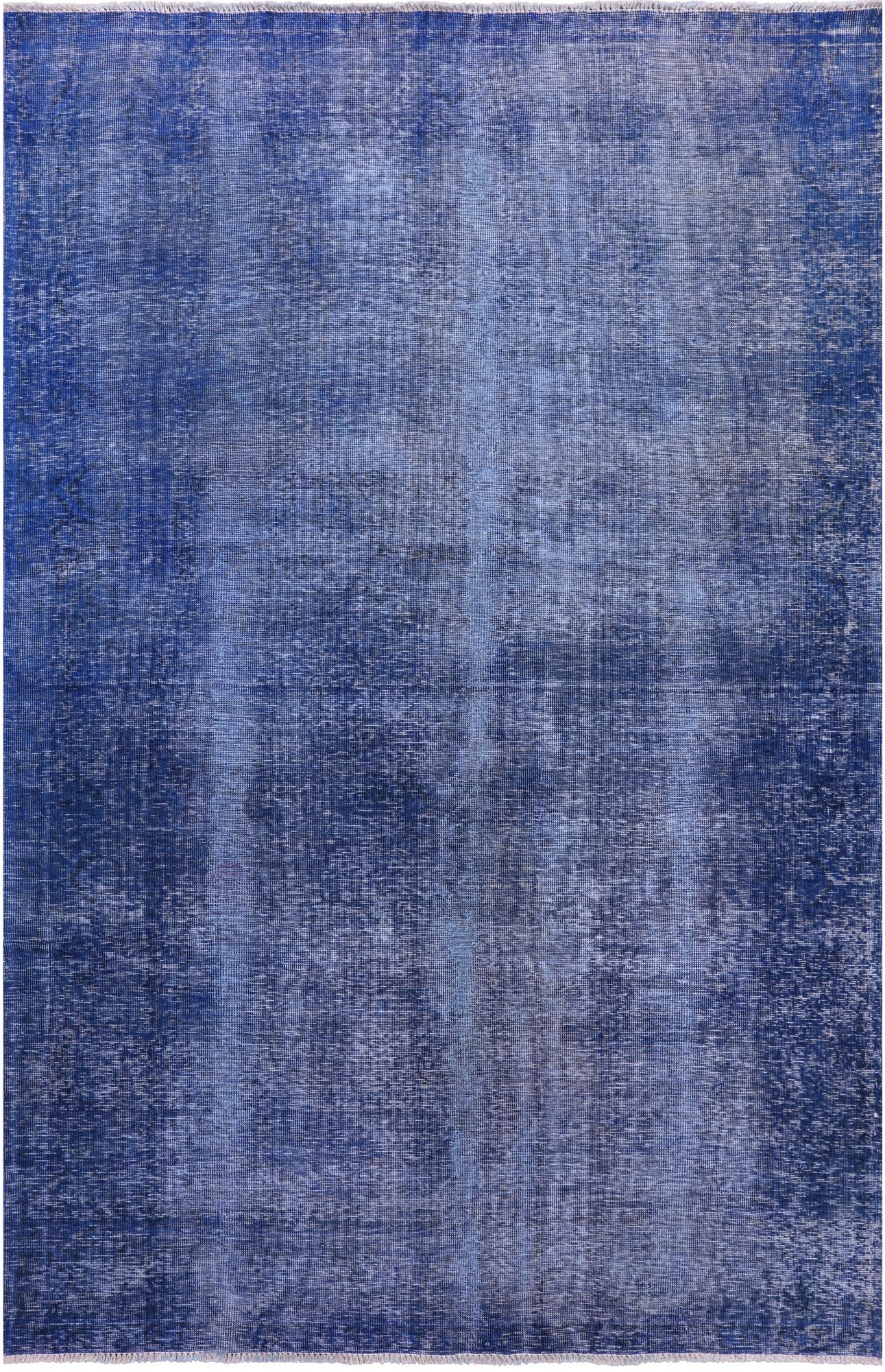 Blue Persian Overdyed Hand Knotted Wool Rug - 6' 3" X 9' 5" - Golden Nile