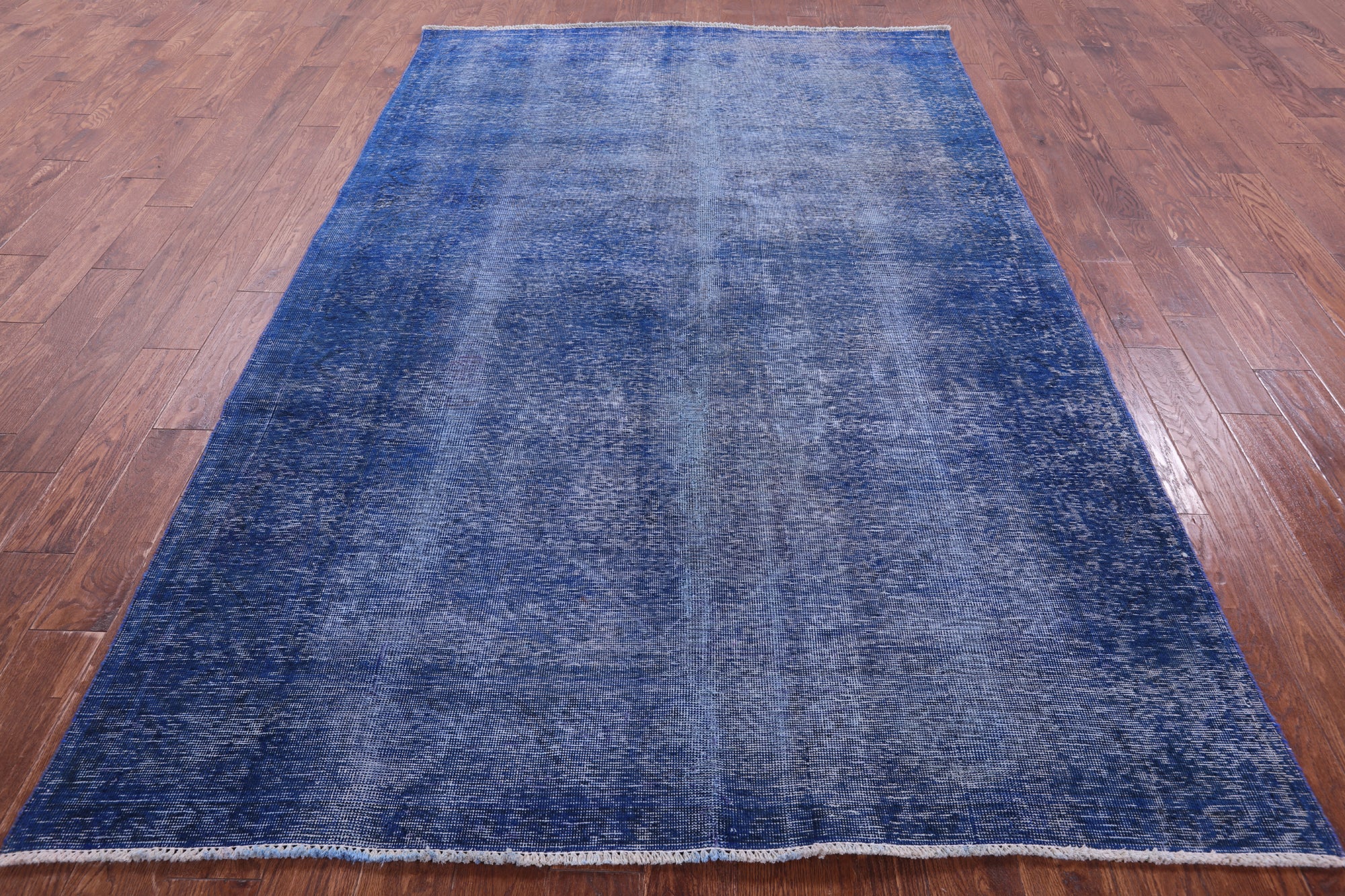 Blue Persian Overdyed Hand Knotted Wool Rug - 6' 3" X 9' 5" - Golden Nile