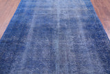 Blue Persian Overdyed Hand Knotted Wool Rug - 6' 3" X 9' 5" - Golden Nile