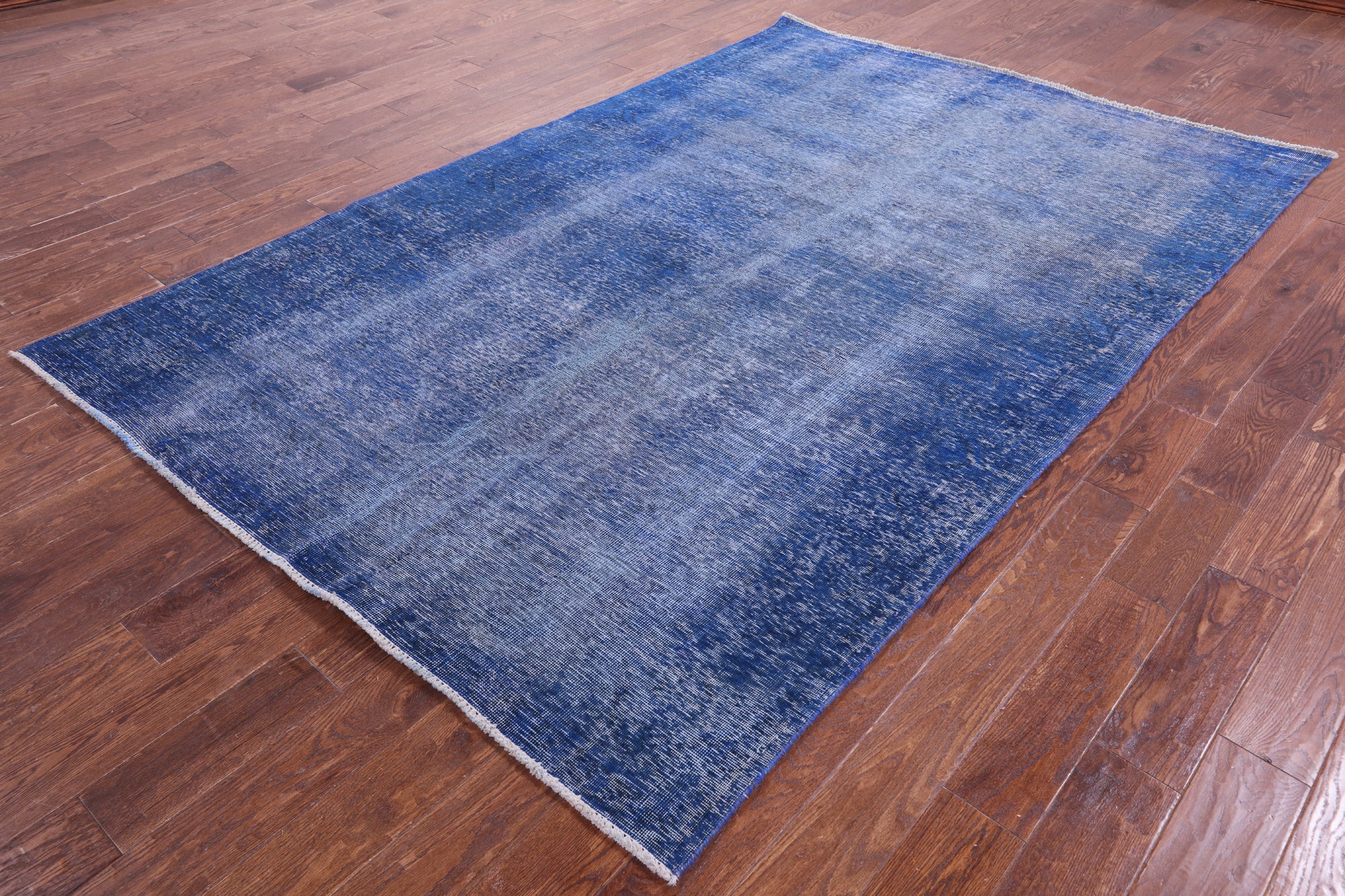 Blue Persian Overdyed Hand Knotted Wool Rug - 6' 3" X 9' 5" - Golden Nile