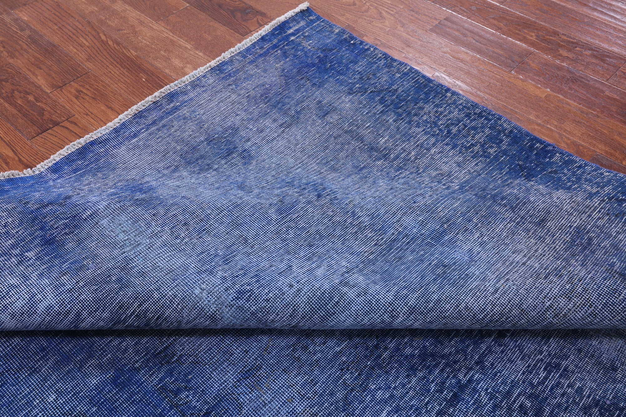 Blue Persian Overdyed Hand Knotted Wool Rug - 6' 3" X 9' 5" - Golden Nile