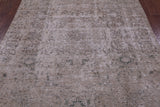 Ivory Persian Vintage White Wash Hand Knotted Wool Rug - 6' 7" X 9' 6" - Golden Nile