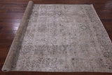 Ivory Persian Vintage White Wash Hand Knotted Wool Rug - 6' 7" X 9' 6" - Golden Nile
