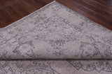 Ivory Persian Vintage White Wash Hand Knotted Wool Rug - 6' 9" X 9' 10" - Golden Nile