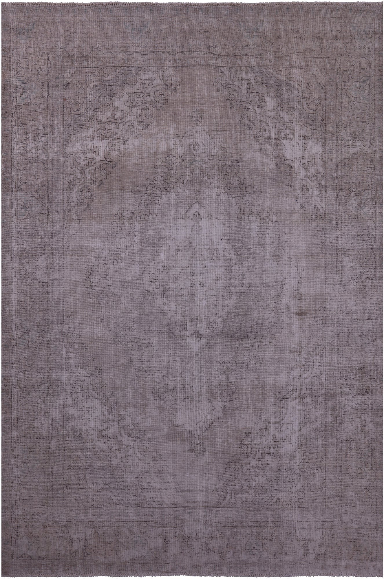 Ivory Persian Vintage White Wash Handmade Wool Rug - 7' 4" X 10' 9" - Golden Nile