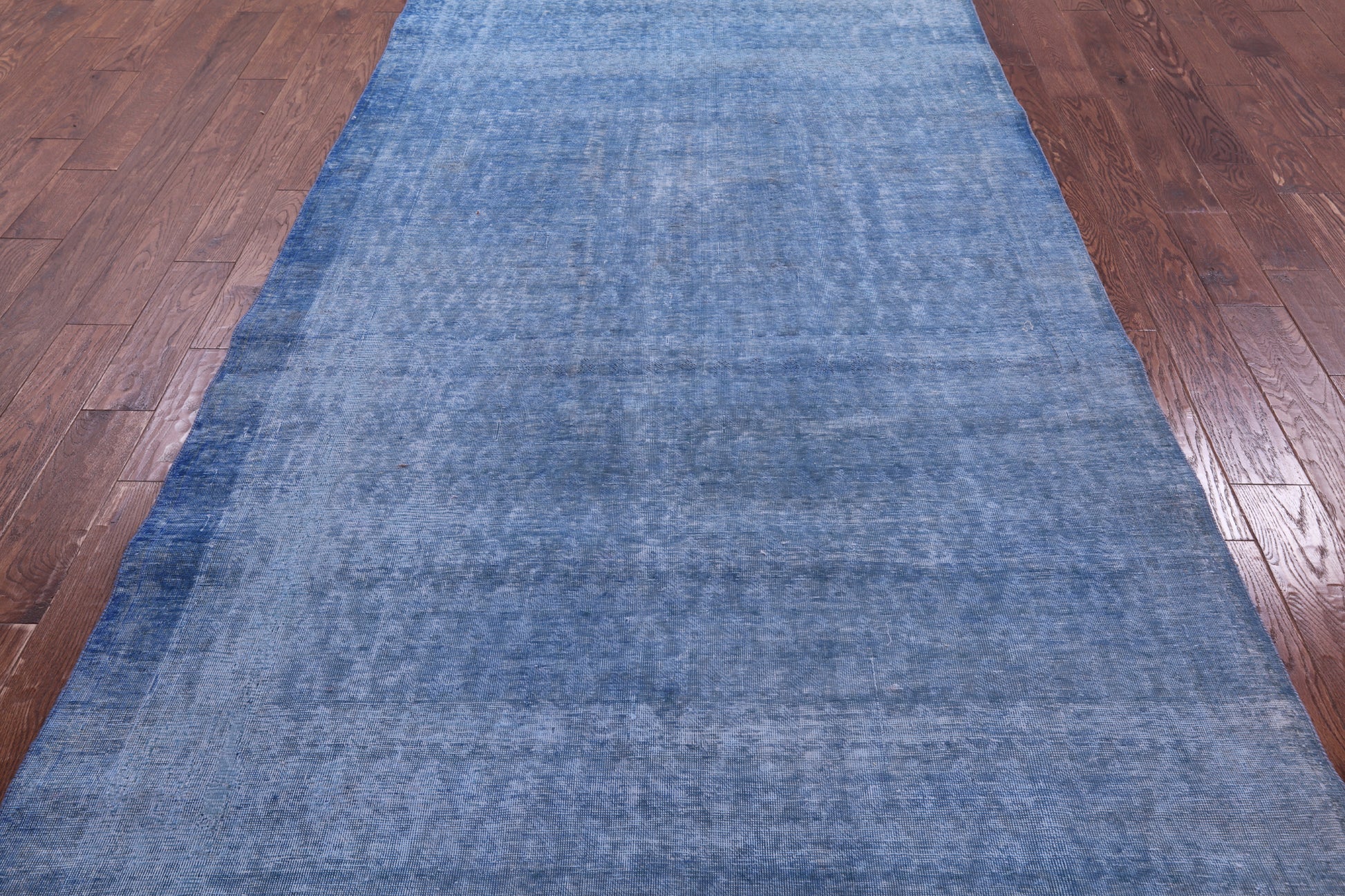 Blue Persian Overdyed Hand Knotted Wool Rug - 5' 5" X 12' 4" - Golden Nile