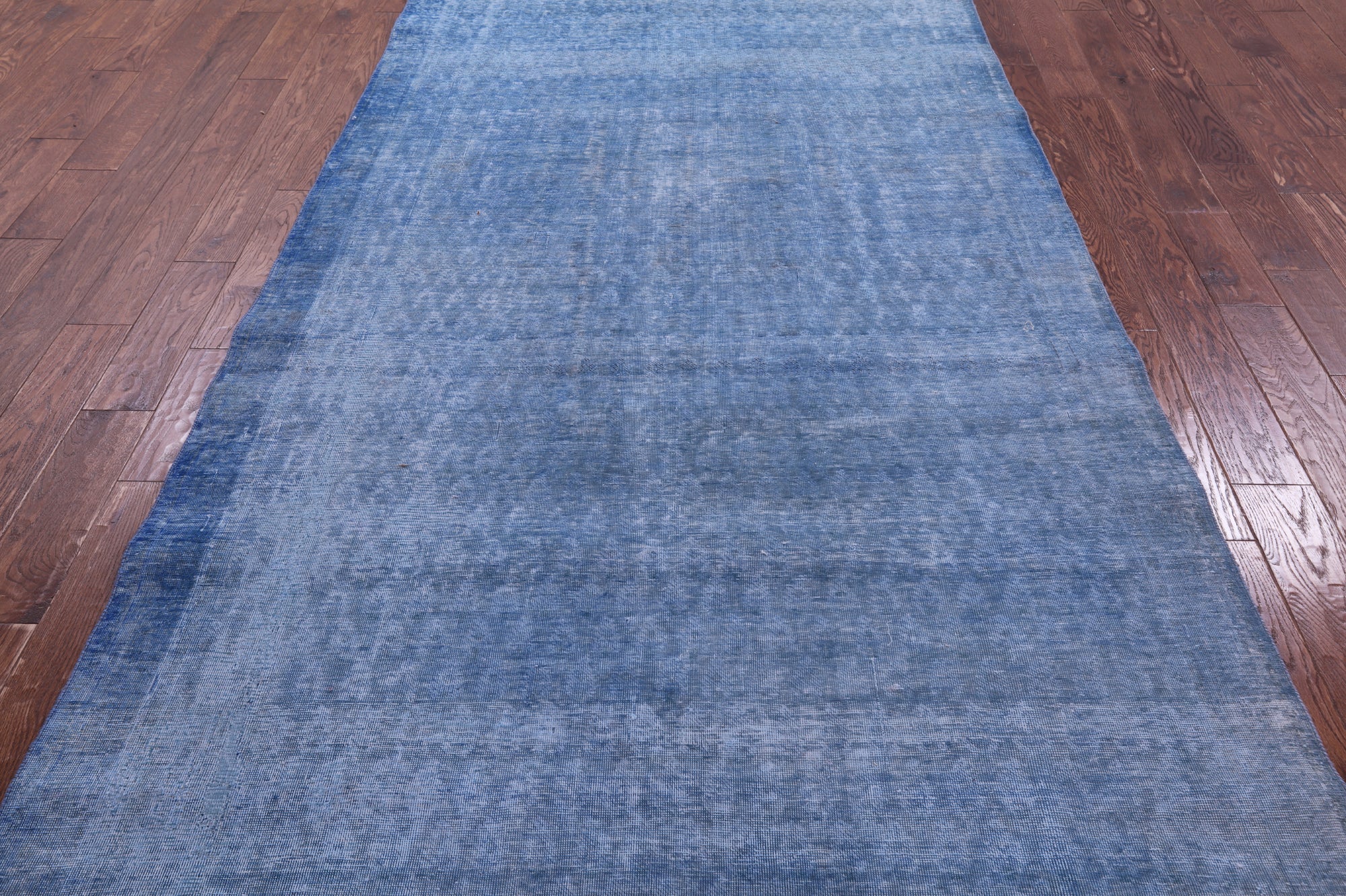 Blue Persian Overdyed Hand Knotted Wool Rug - 5' 5" X 12' 4" - Golden Nile