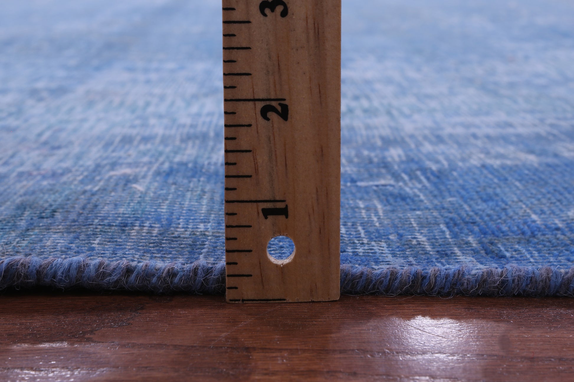 Blue Persian Overdyed Hand Knotted Wool Rug - 5' 5" X 12' 4" - Golden Nile