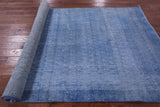 Blue Persian Overdyed Hand Knotted Wool Rug - 5' 5" X 12' 4" - Golden Nile