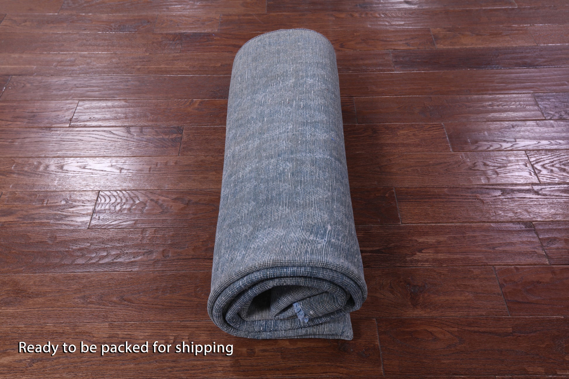 Blue Persian Overdyed Hand Knotted Wool Rug - 5' 5" X 12' 4" - Golden Nile