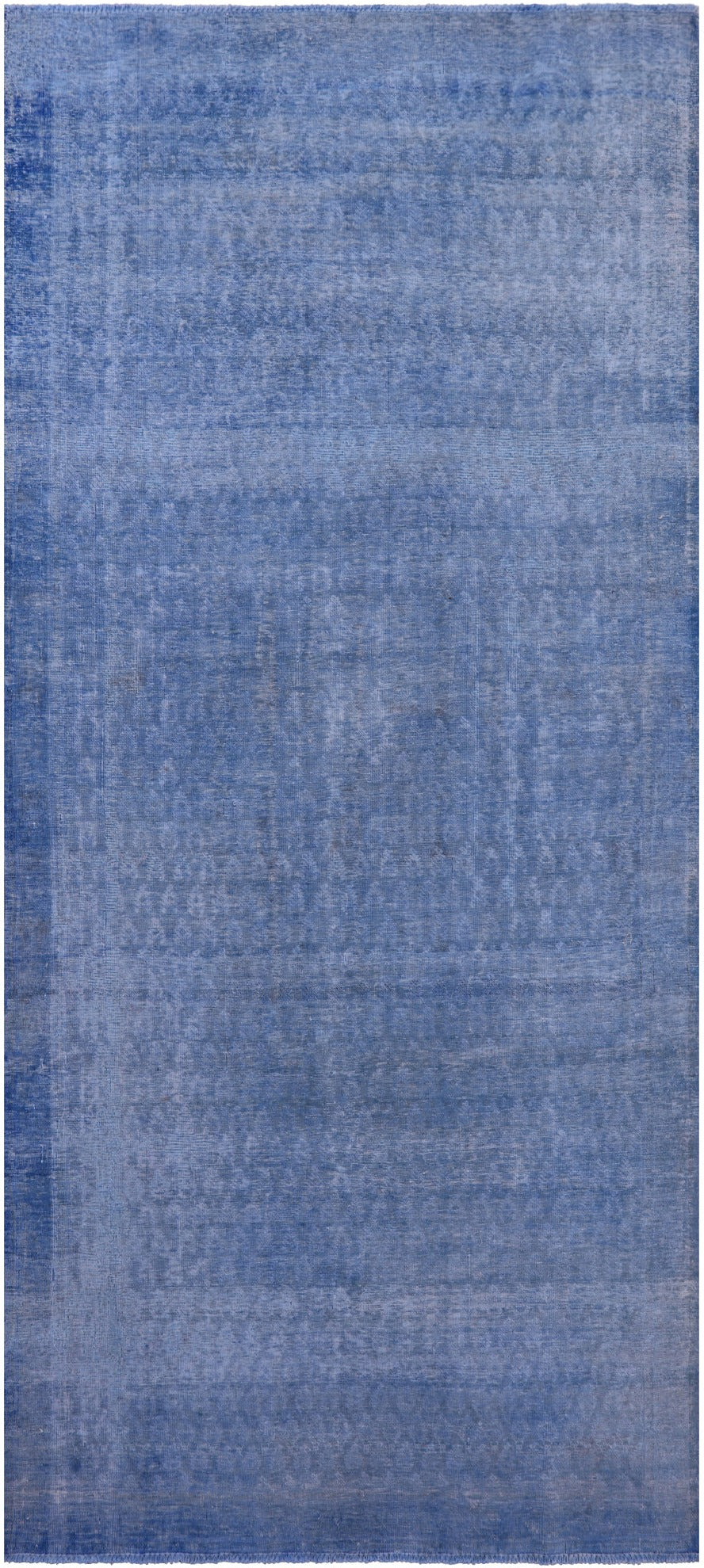 Blue Persian Overdyed Hand Knotted Wool Rug - 5' 5" X 12' 4" - Golden Nile
