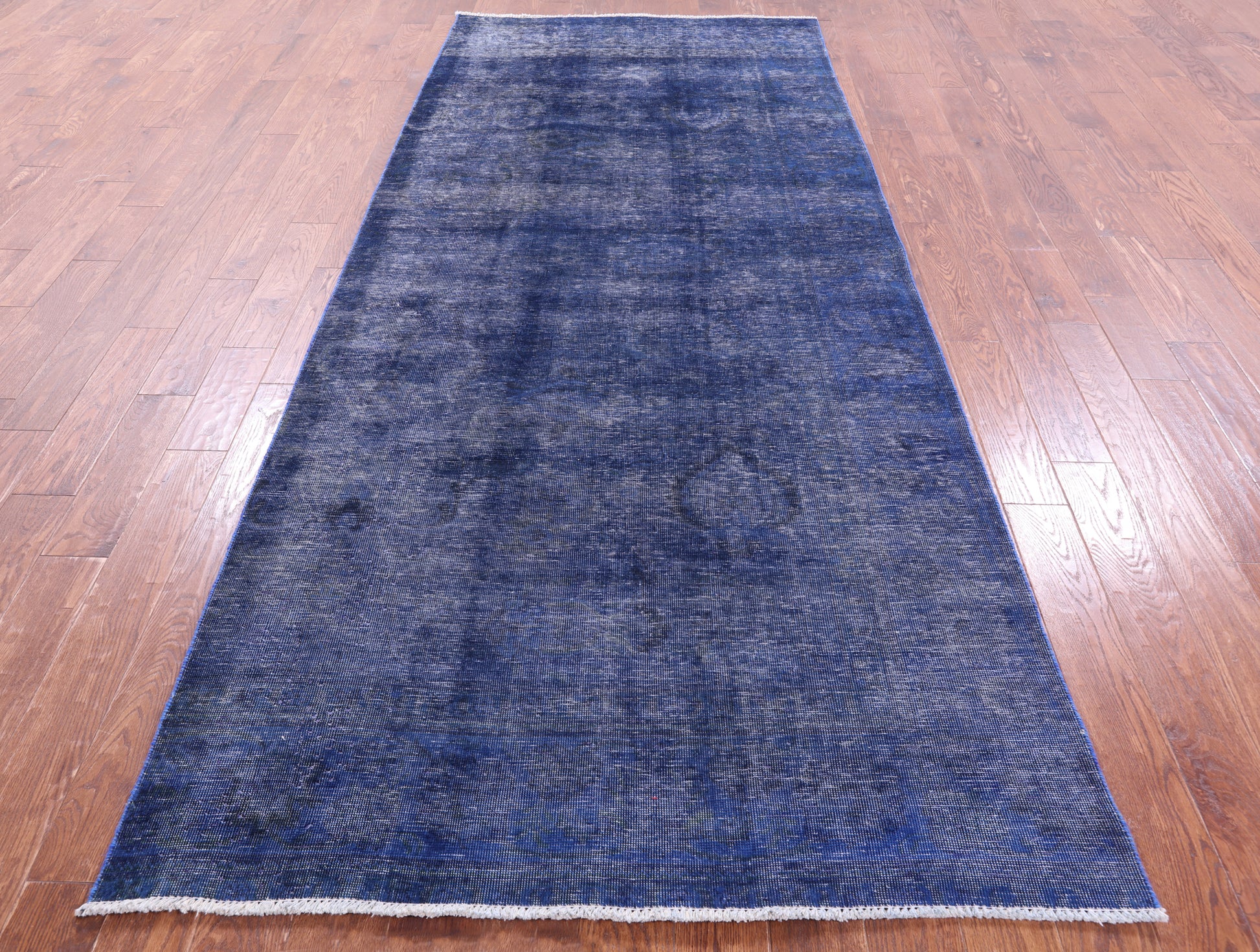 Blue Persian Overdyed Hand Knotted Wool Rug - 4' 9" X 11' 3" - Golden Nile