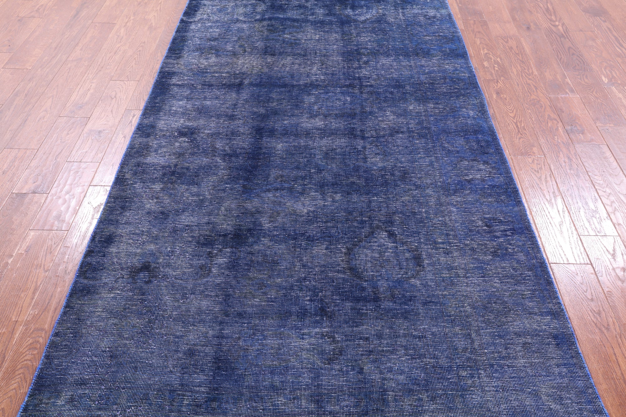 Blue Persian Overdyed Hand Knotted Wool Rug - 4' 9" X 11' 3" - Golden Nile
