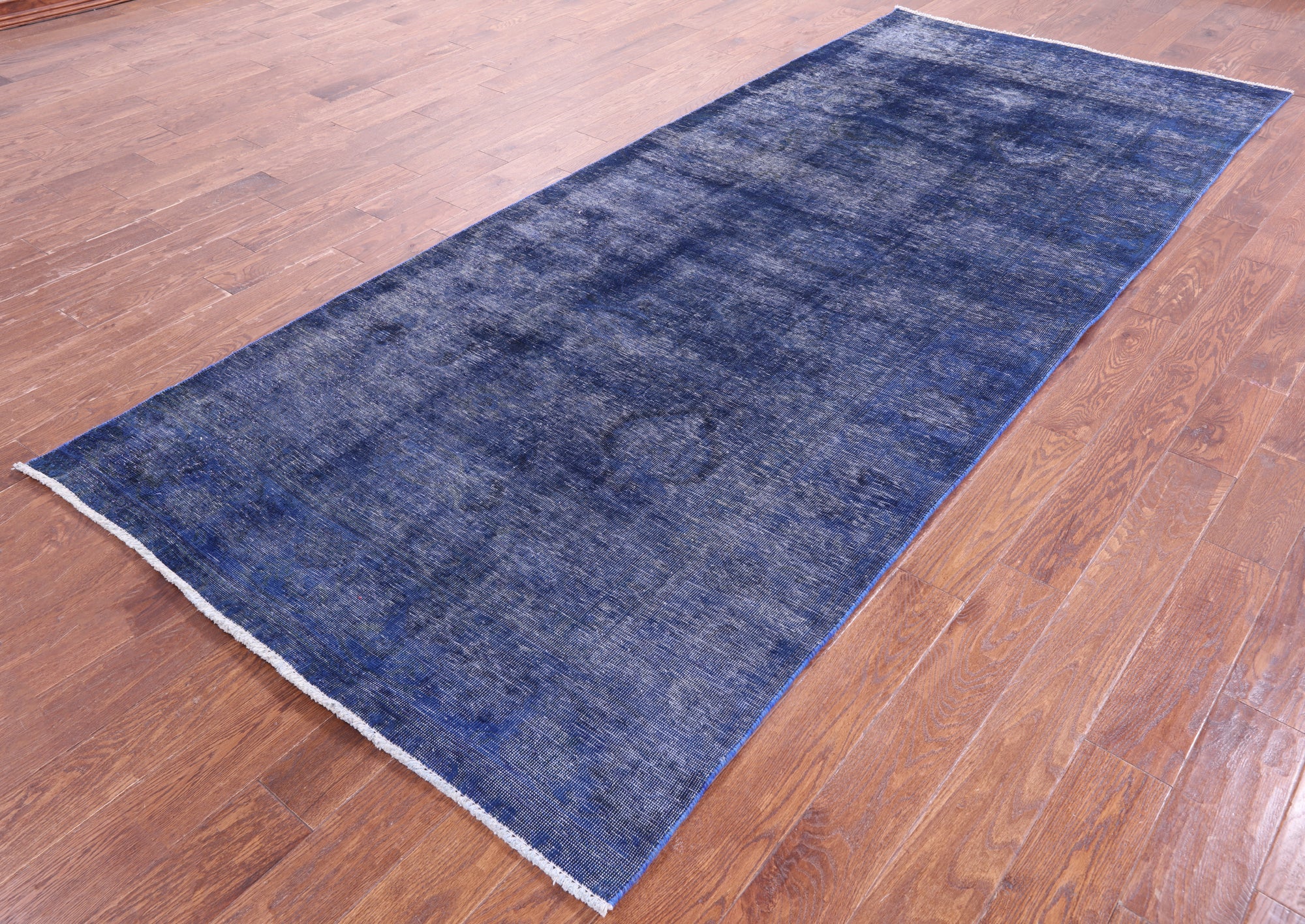 Blue Persian Overdyed Hand Knotted Wool Rug - 4' 9" X 11' 3" - Golden Nile