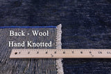 Blue Persian Overdyed Hand Knotted Wool Rug - 4' 9" X 11' 3" - Golden Nile