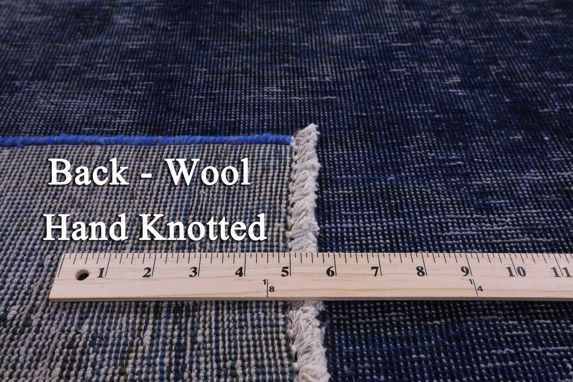 Blue Persian Overdyed Hand Knotted Wool Rug - 4' 9" X 11' 3" - Golden Nile