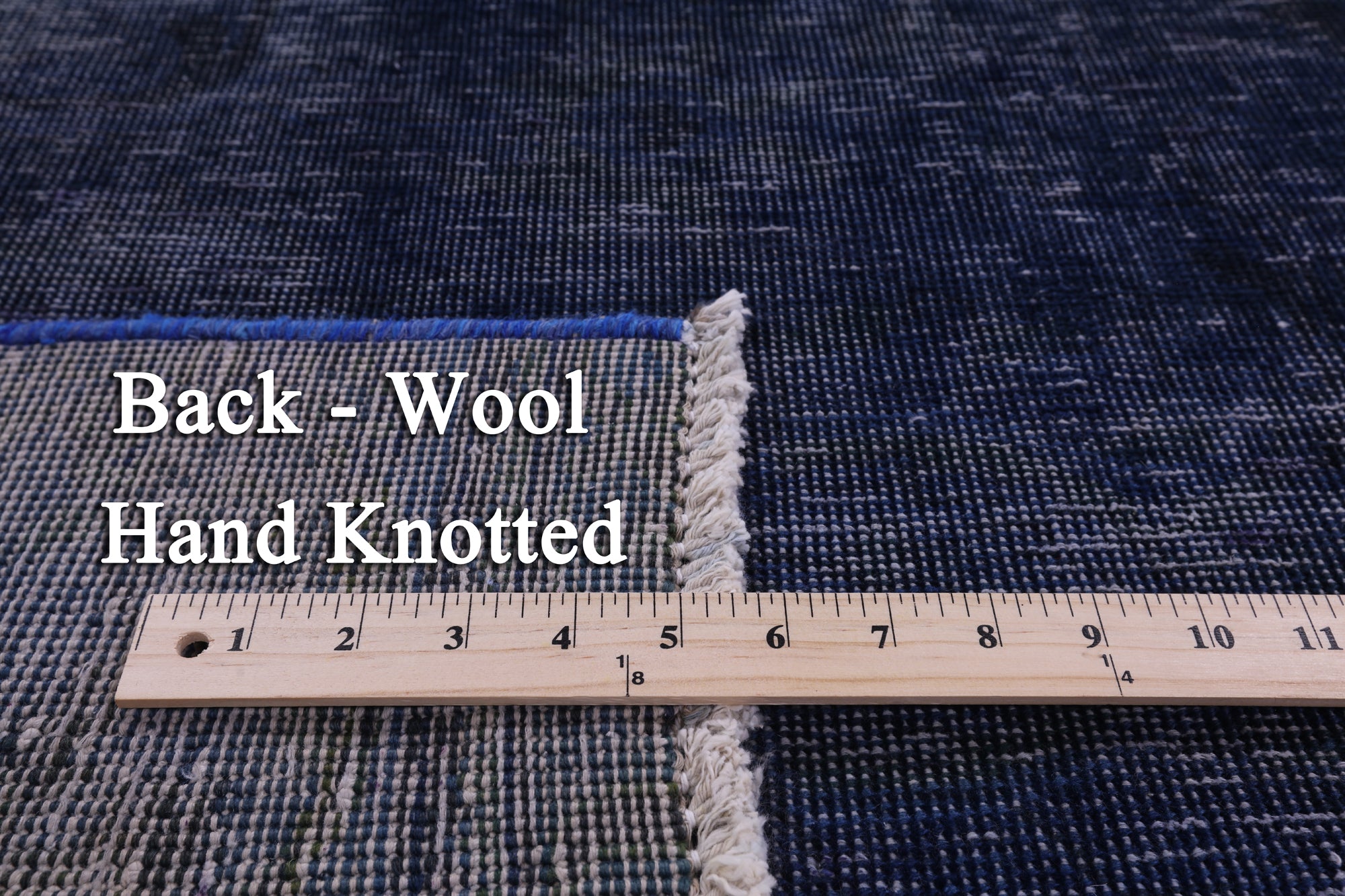 Blue Persian Overdyed Hand Knotted Wool Rug - 4' 9" X 11' 3" - Golden Nile
